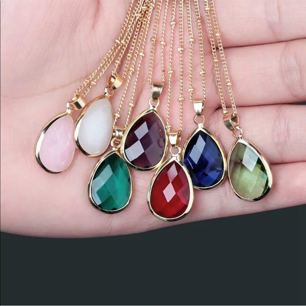 18k Gold Filled Rose Crystal Pendant Necklace - Picture 4 of 5